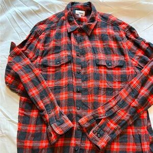 Sonoma Men's Red and Black Plaid Shirt XL